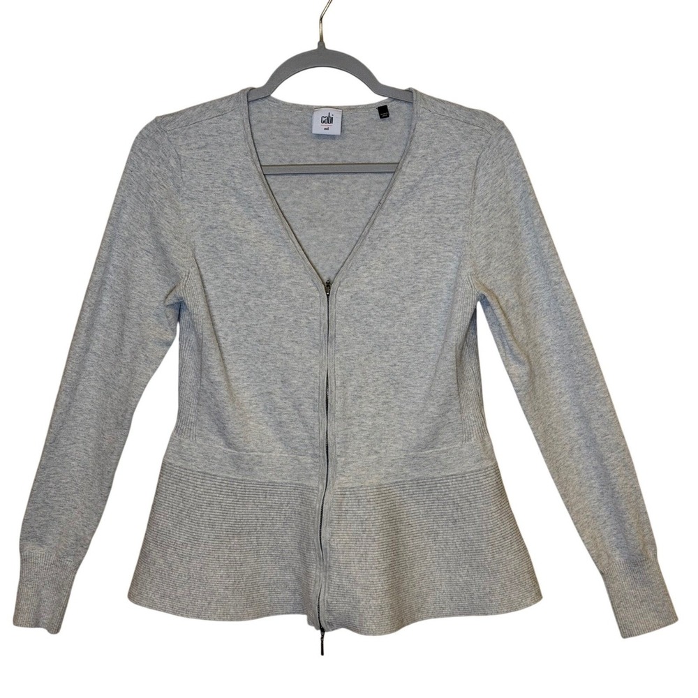 Cabi Women Cardigan Sweater Gray Medium Office Work Core Casual Chic Modern - Picture 2 of 6